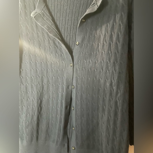 Tommy Hilfiger Black 100% Pima Cotton Cardigan size L - Picture 4 of 4